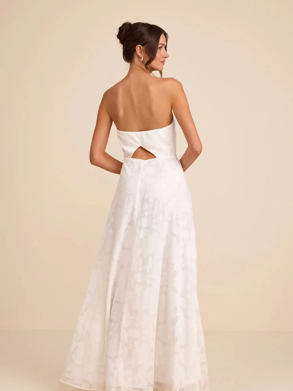 Lulu's White Strapless Sweetheart Maxi Dress with Side Slit - Picture 2 of 2